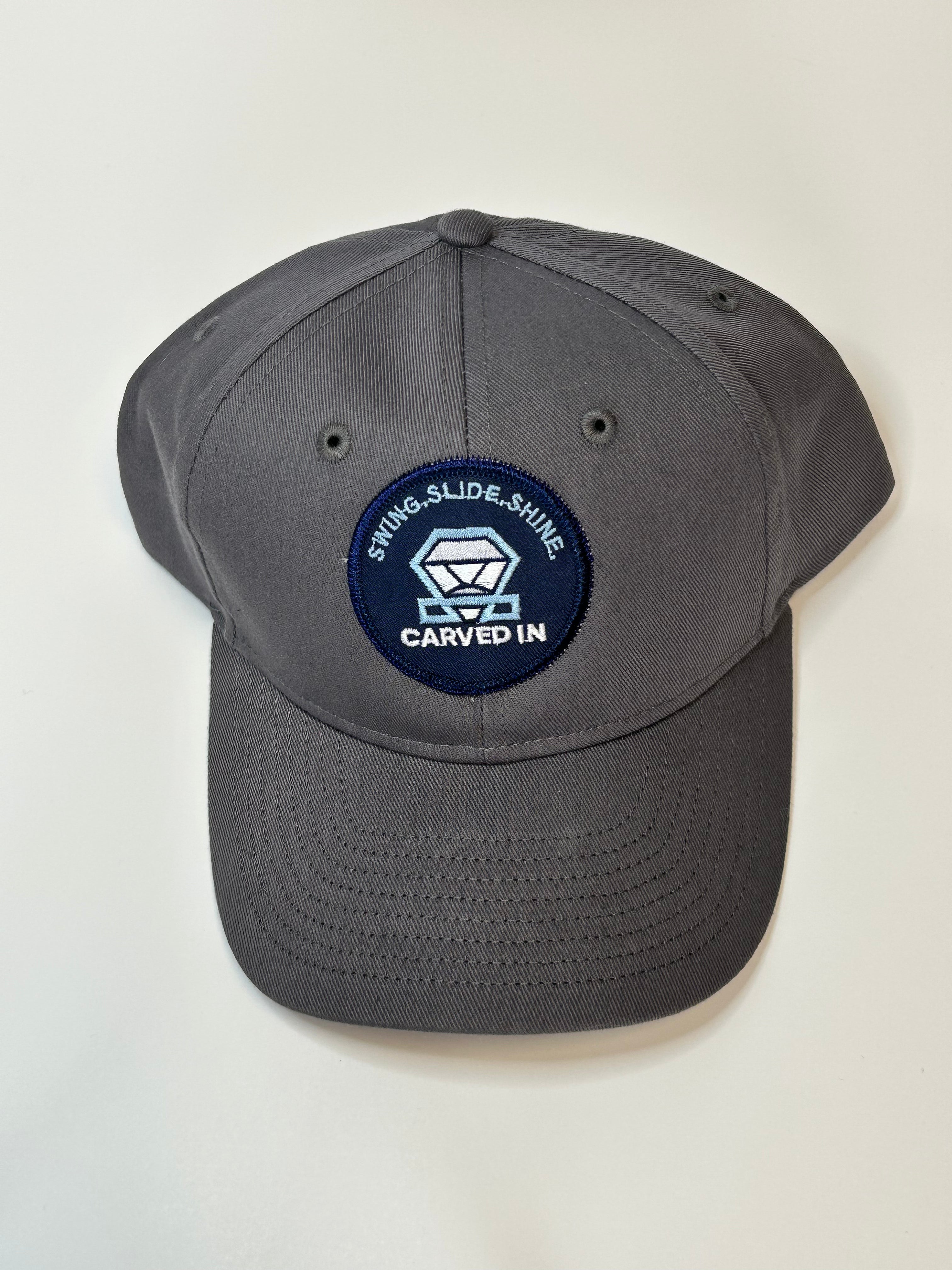 Youth Hat - Gray Round Patch - Swing.Slide.Shine.