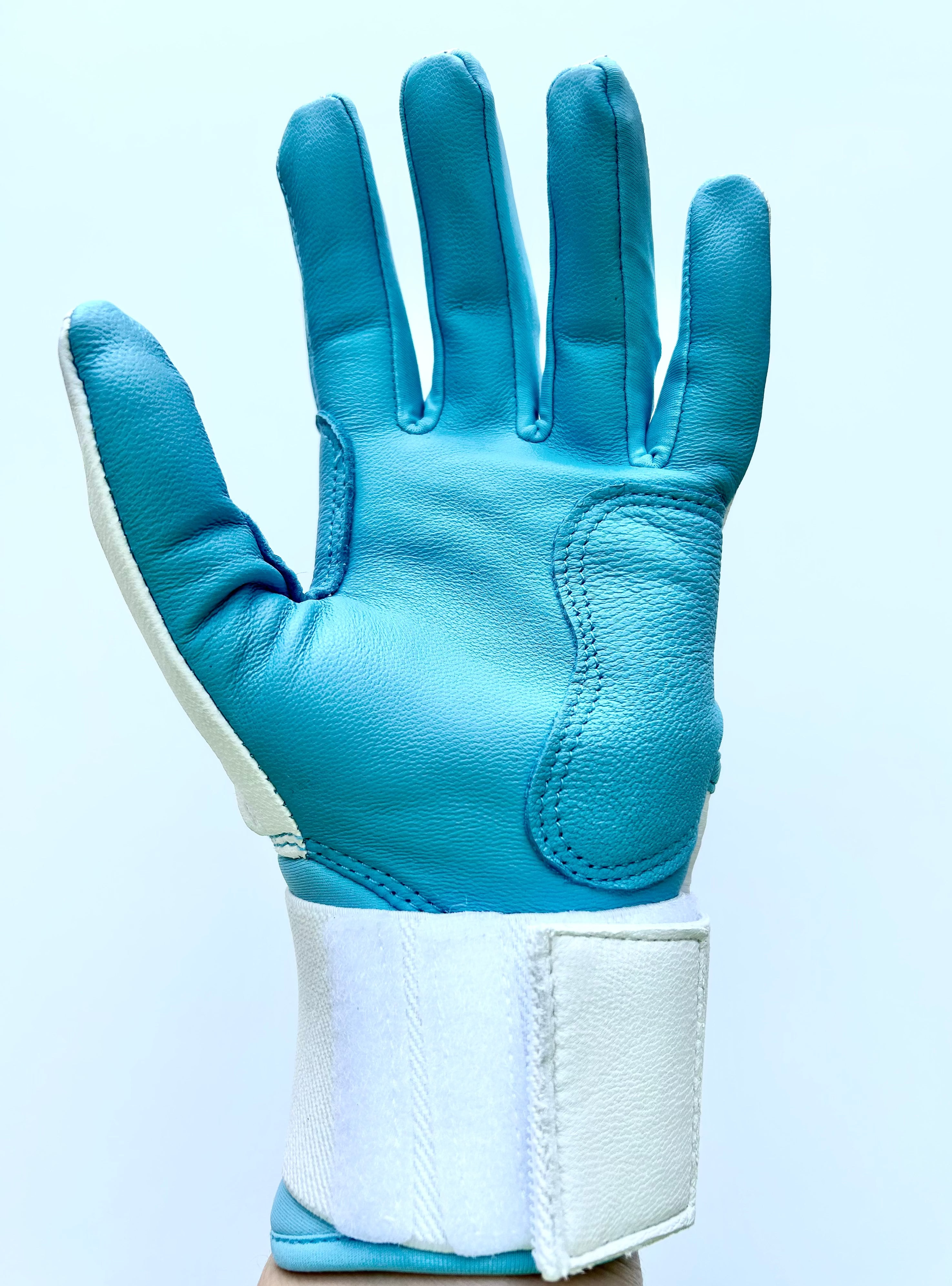 Long Cuff Batting Gloves - White Ice - Youth