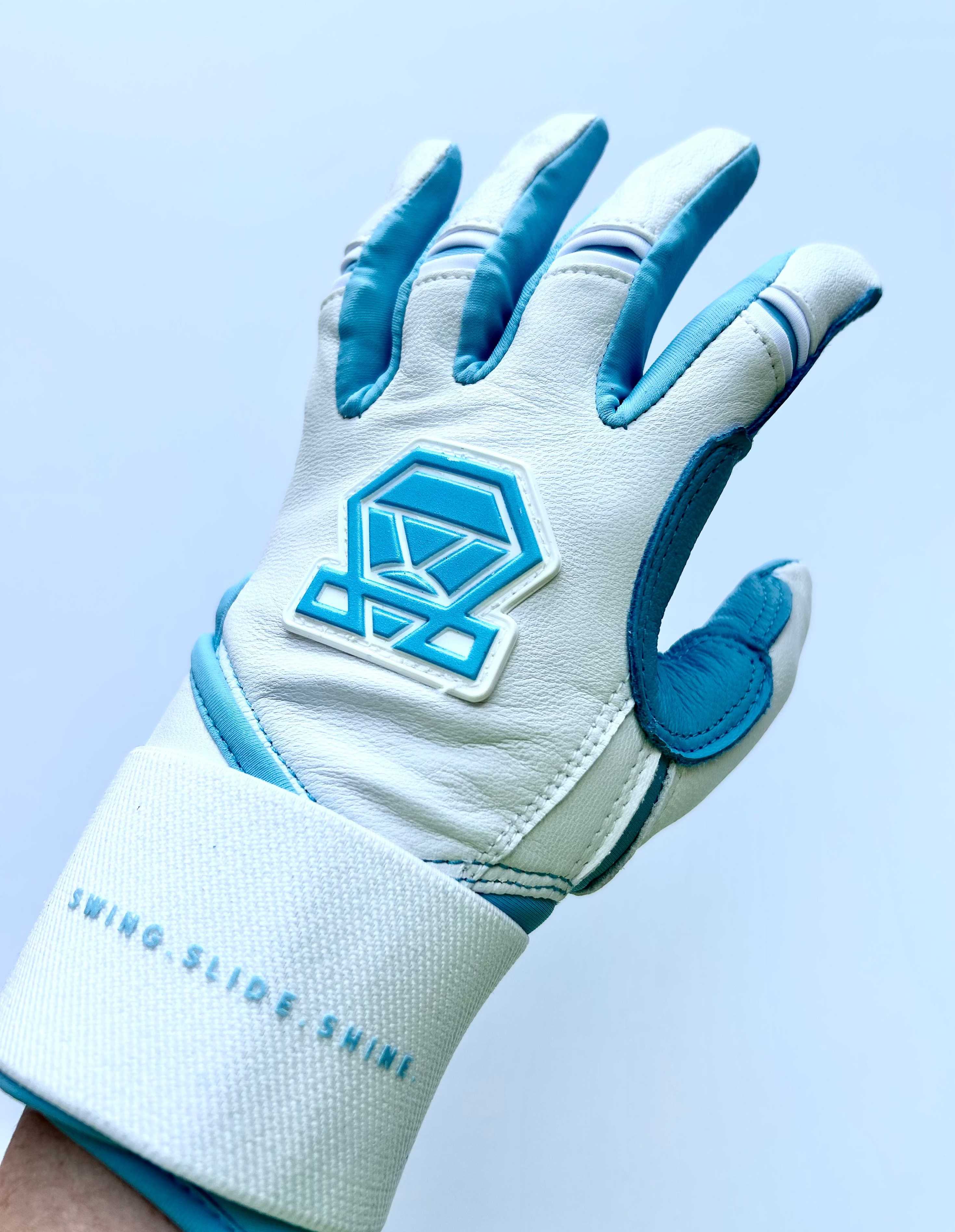 Long Cuff Batting Gloves - White Ice - Youth