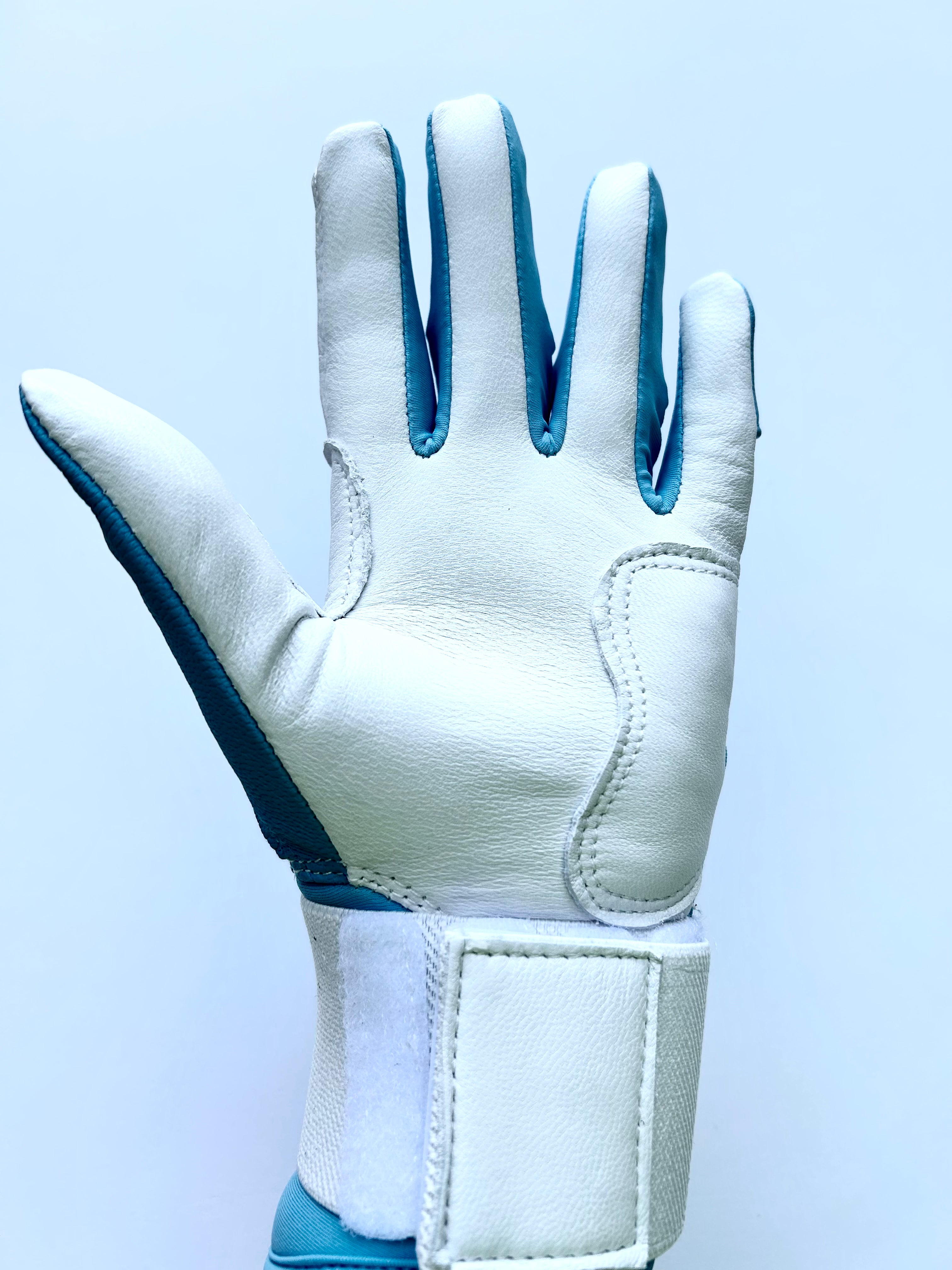 Long Cuff Batting Gloves - Blue Ice - Youth