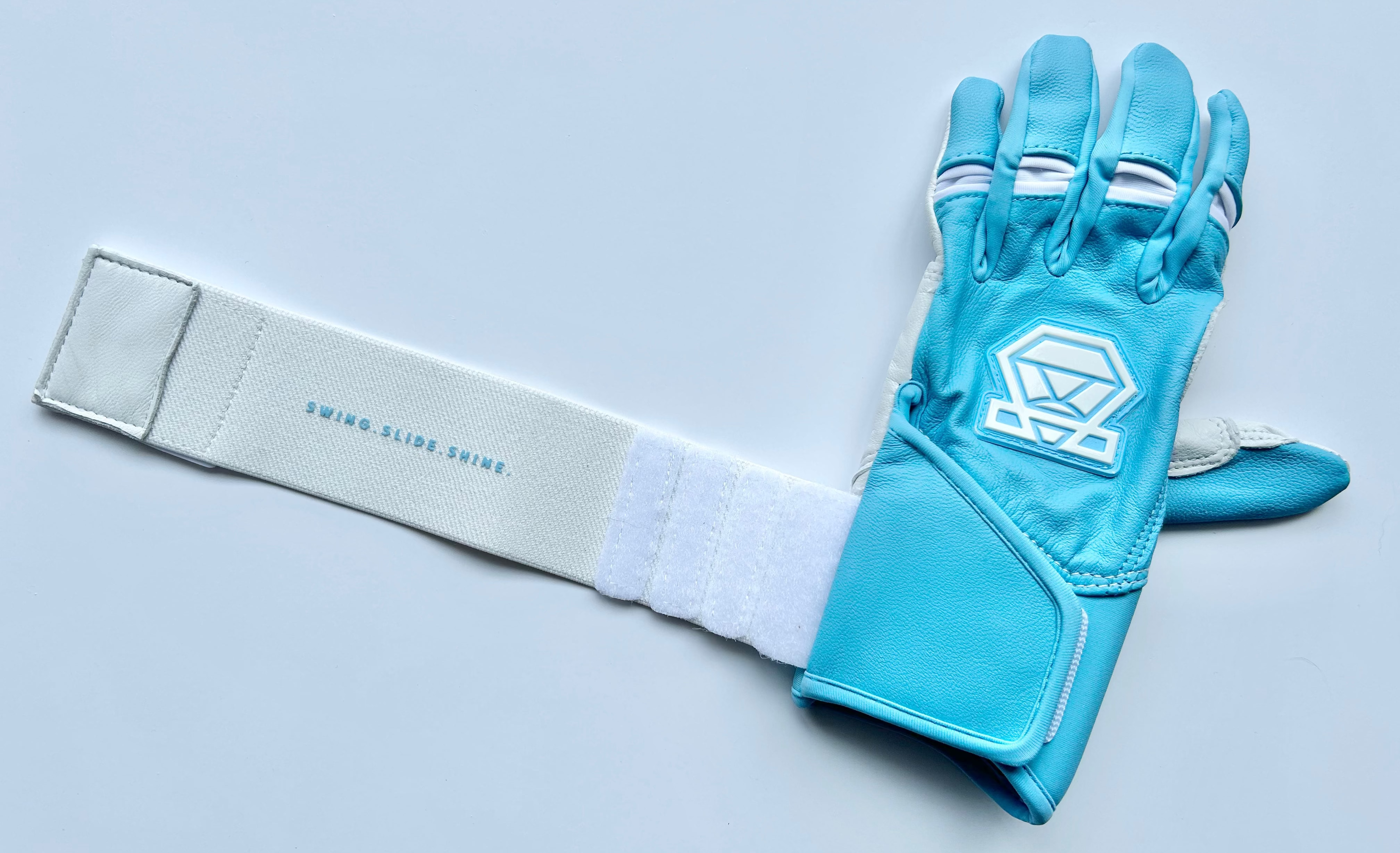 Long Cuff Batting Gloves - Blue Ice - Youth