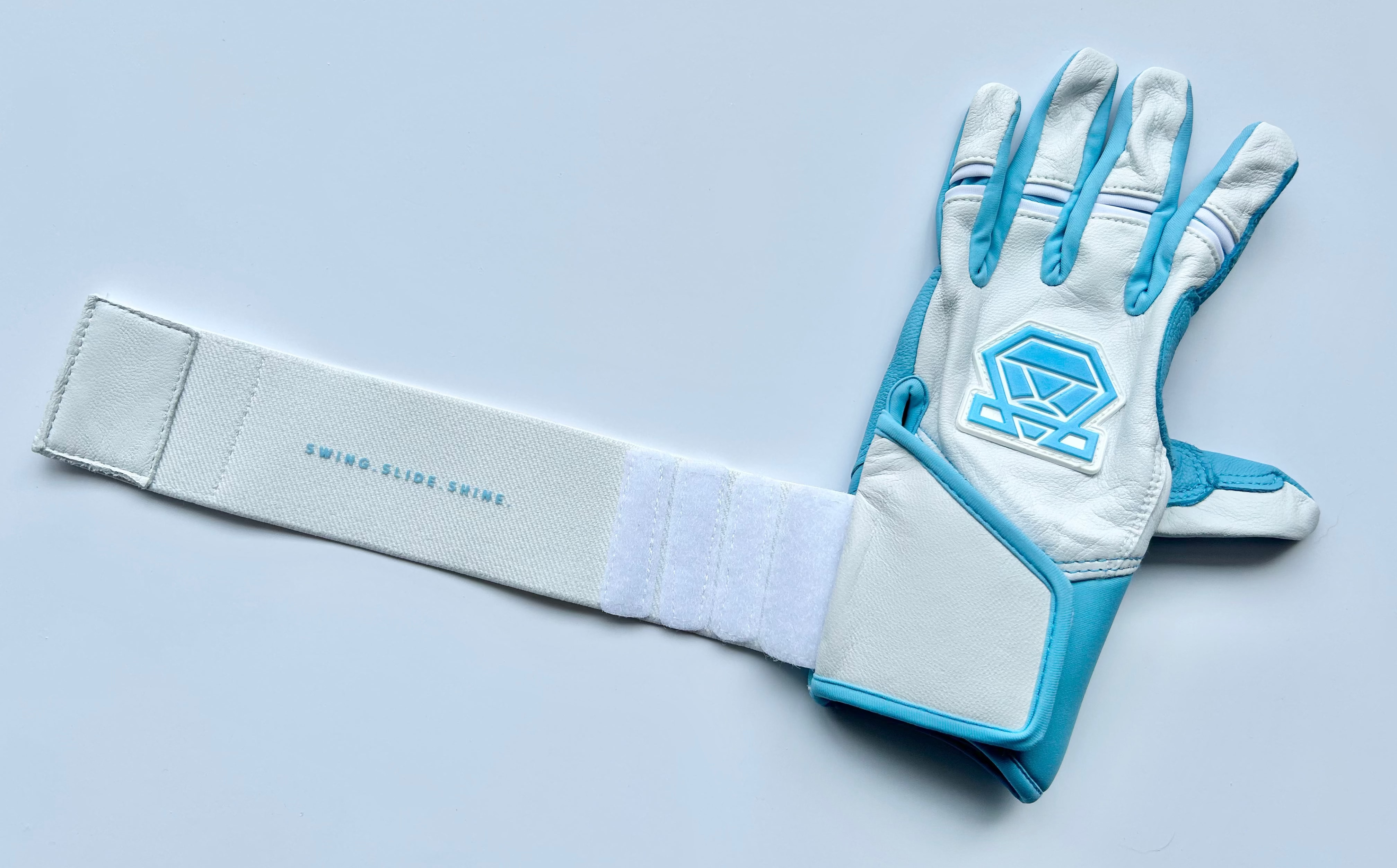 Long Cuff Batting Gloves - White Ice - Youth