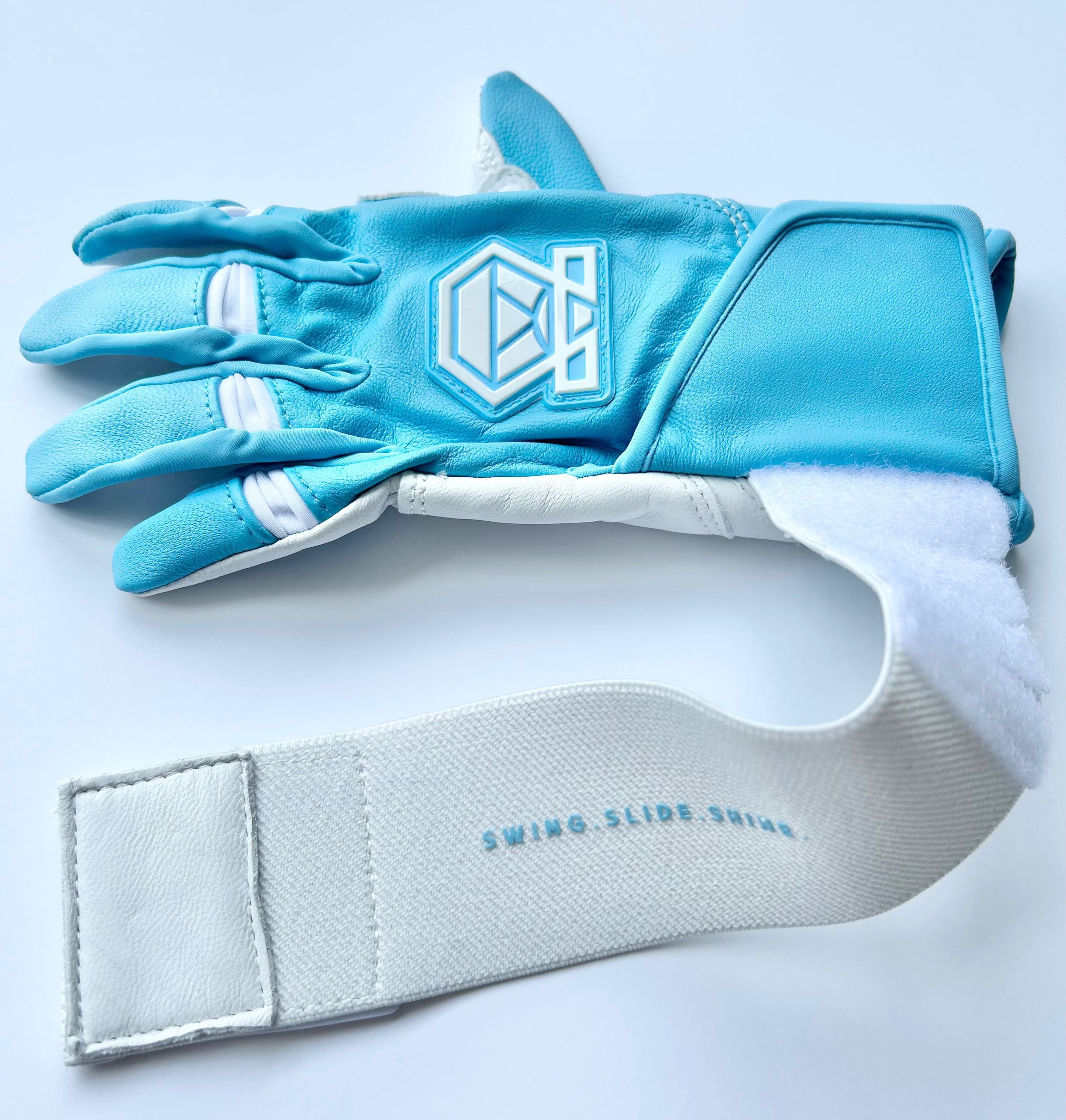 Long Cuff Batting Gloves - Blue Ice - Youth