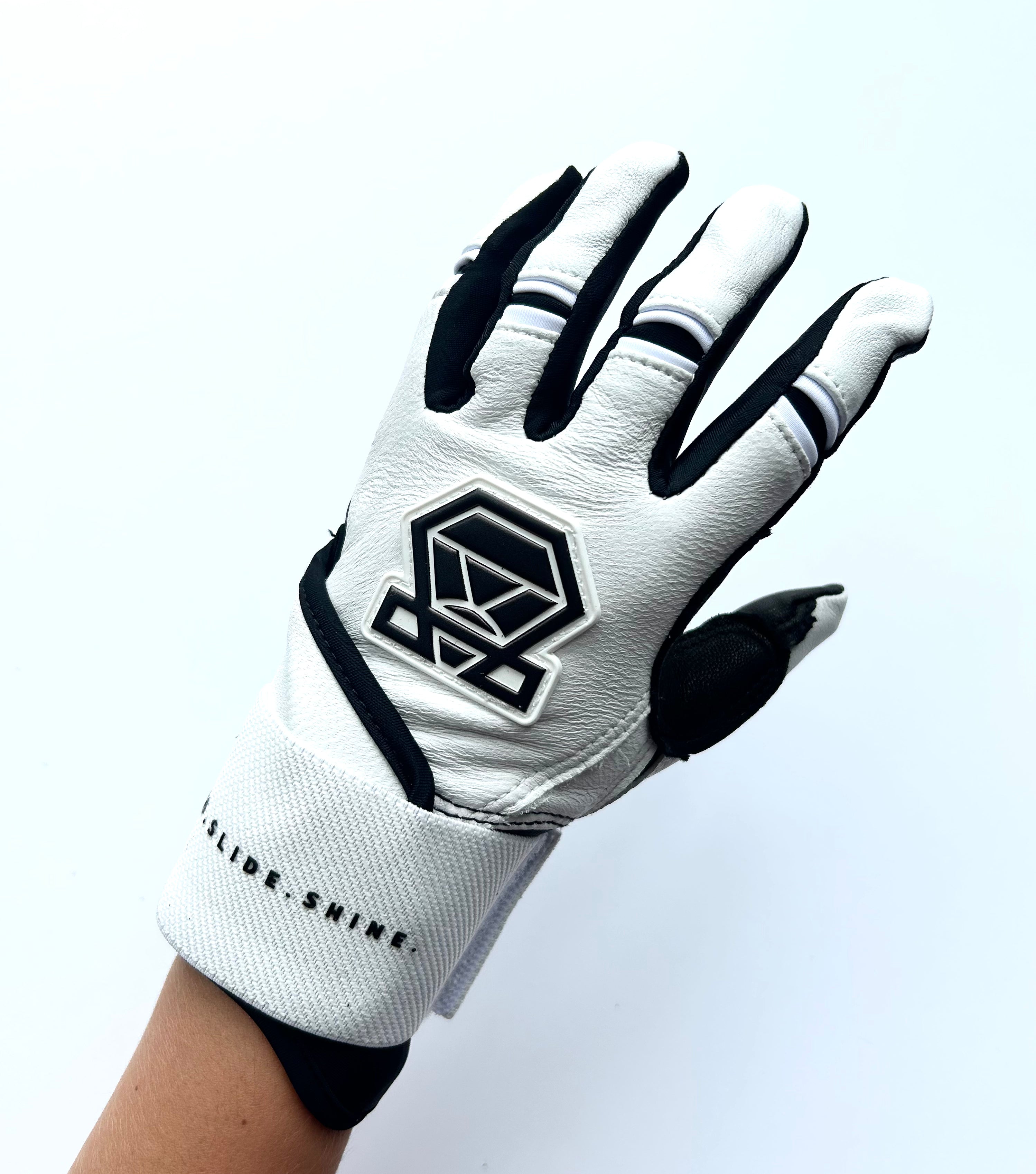 Long Cuff Batting Gloves - White Phantom - Youth
