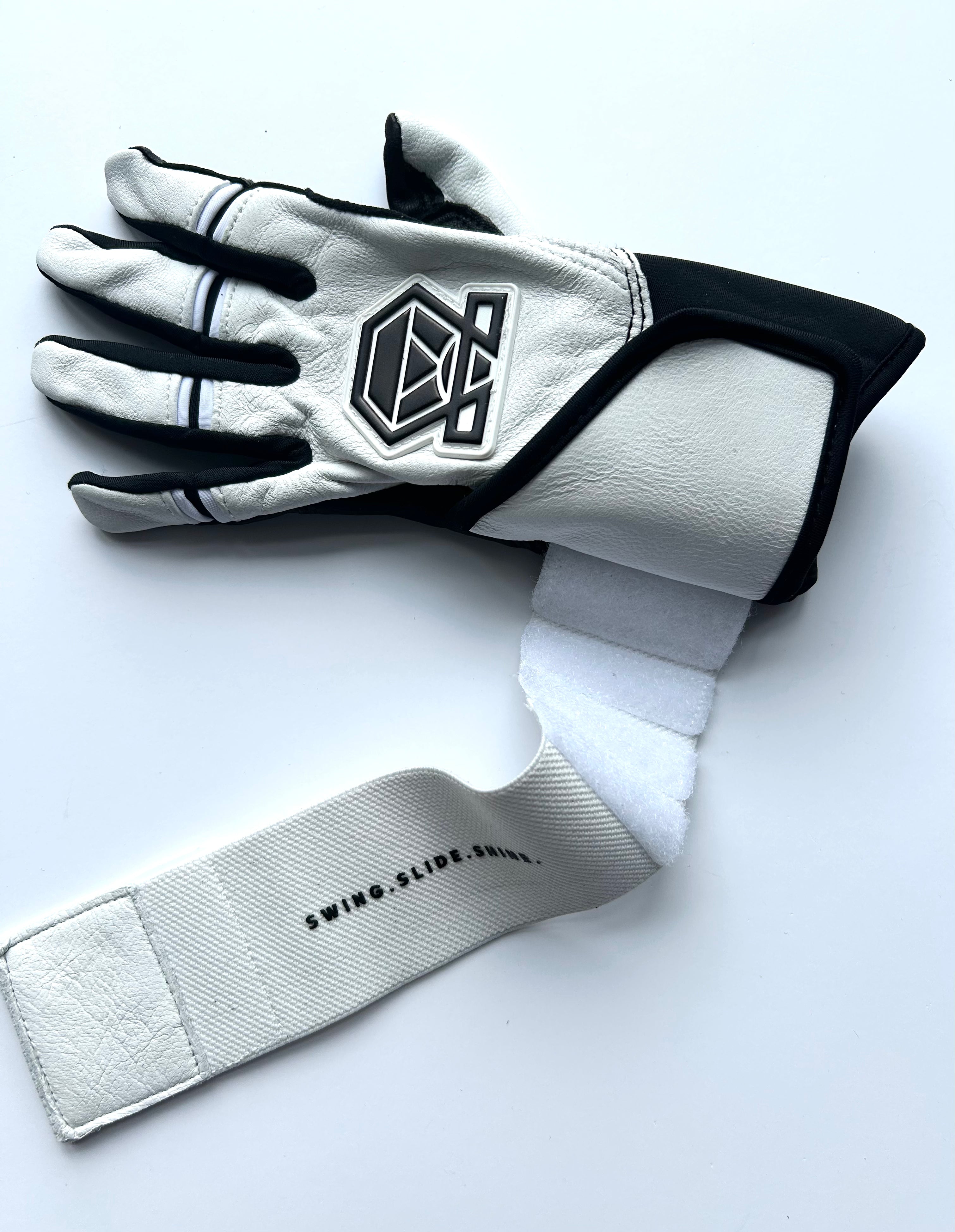 Long Cuff Batting Gloves - White Phantom - Youth