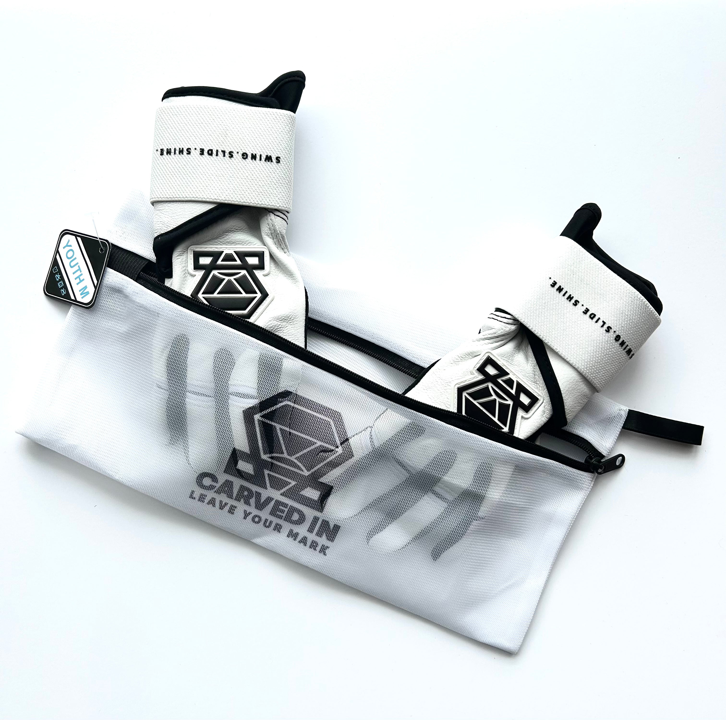 Long Cuff Batting Gloves - White Phantom - Youth