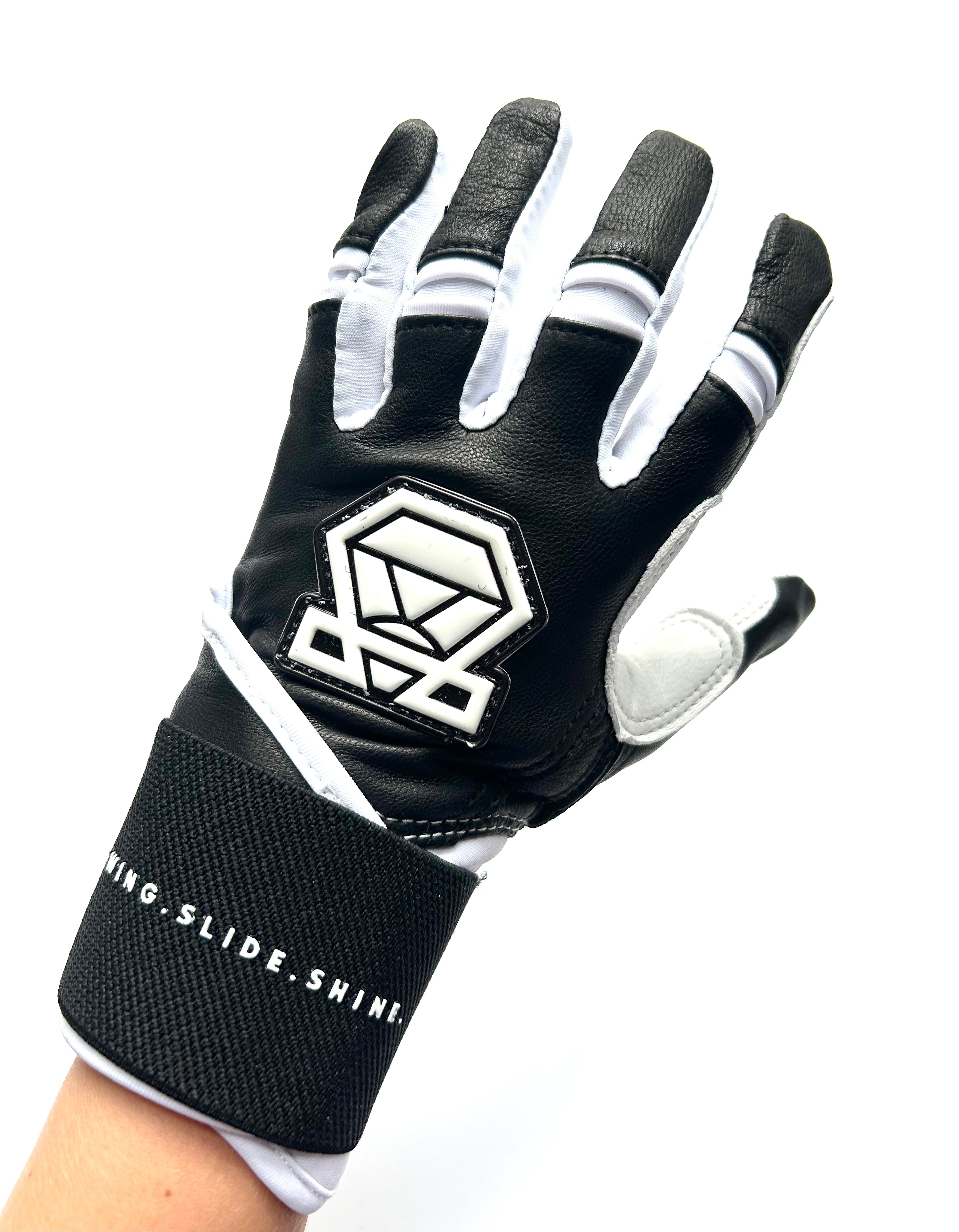 Long Cuff Batting Gloves - Black Phantom - Youth
